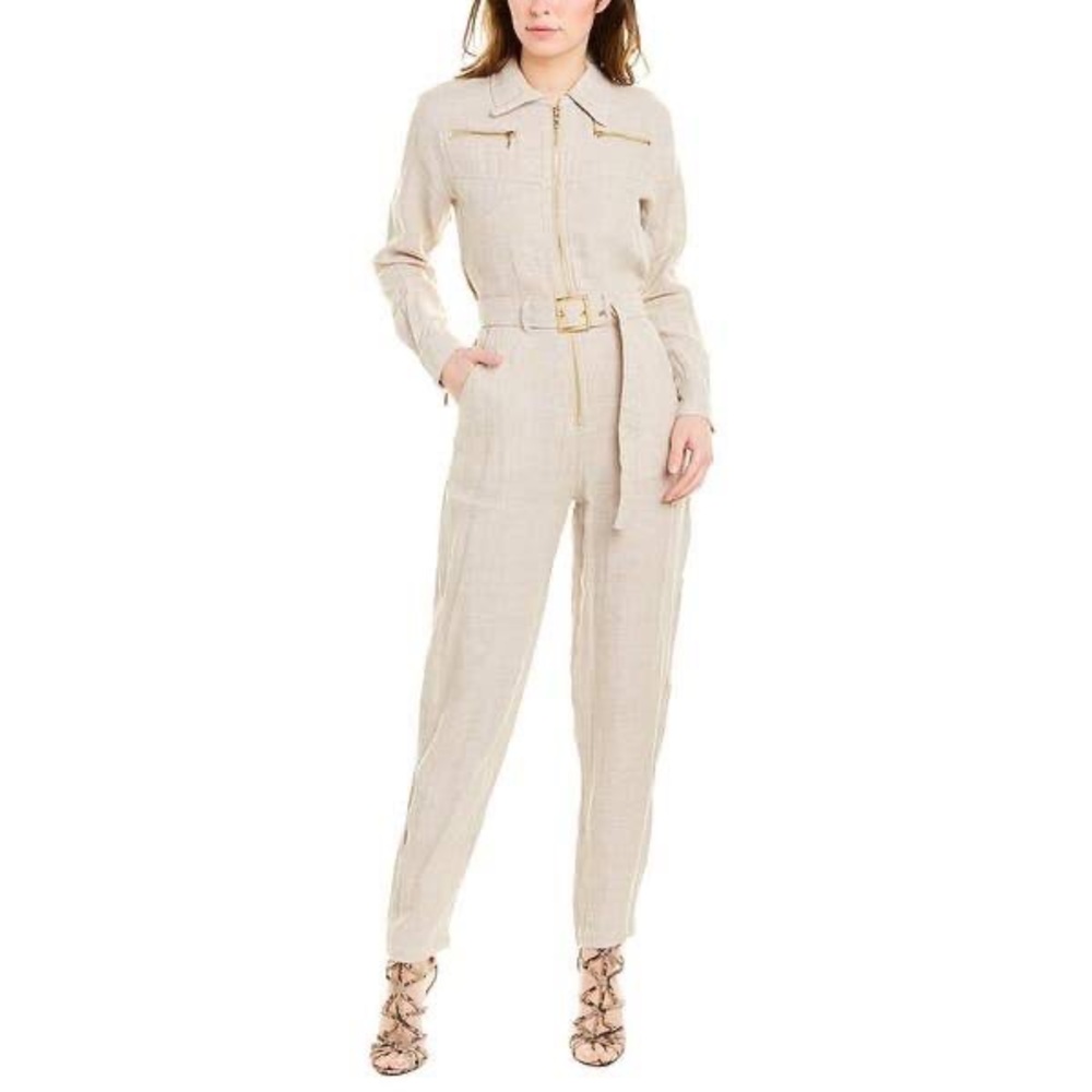 WeWoreWhat Utility Linen Jumpsuit